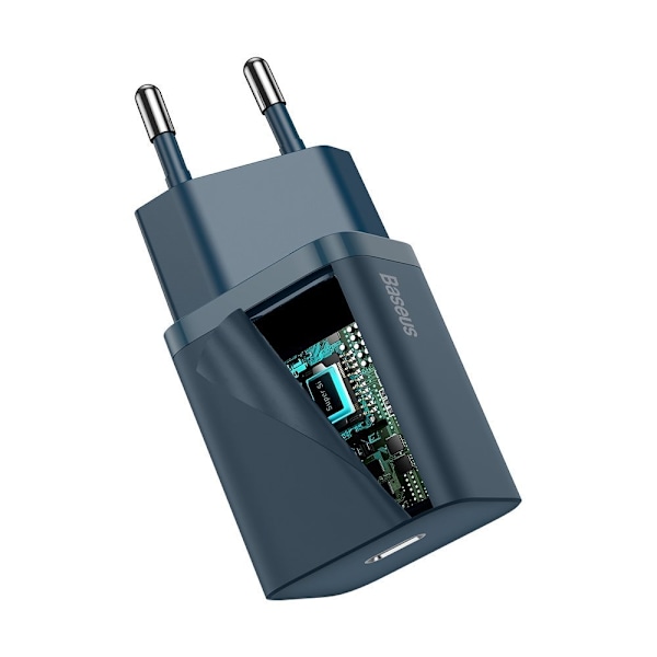 Super Si 1C snabb USB-C laddare 20W Power Delivery blå