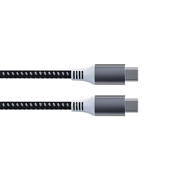 Usb-kabel - Usb 2.0 C til C 60W, 480 Mbps, magnetisk, nikkelbelagt, bomuldsflettet kabel - 1 meter