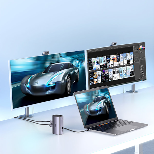 12in1 Monitoimitelakointiasema HUB-sovitin Ugreen CM555 - harmaa
