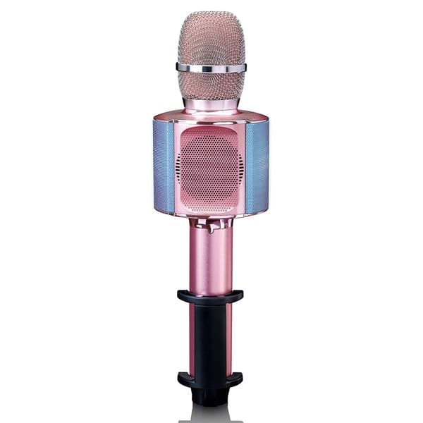Bluetooth-karaokemikrofoni kaiuttimella ja LED-valoilla