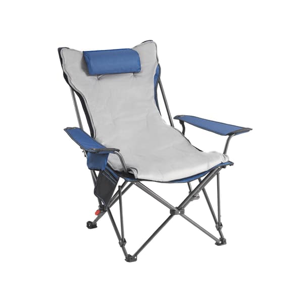 Fällbar campingstol, 4-läges fällbar, fotstöd, dyna