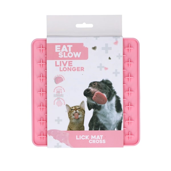 Ät Långsamt Lev Längre Lick Mat Cross Roze