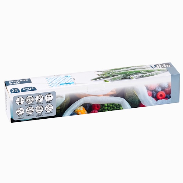 Ziplock madposer 27x26 cm 10 stk.