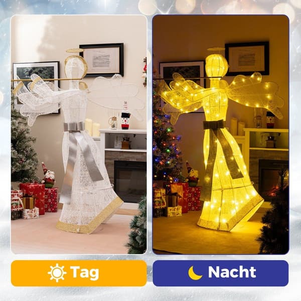 Oplyst juleengel med 100 LED-lys, 150 cm