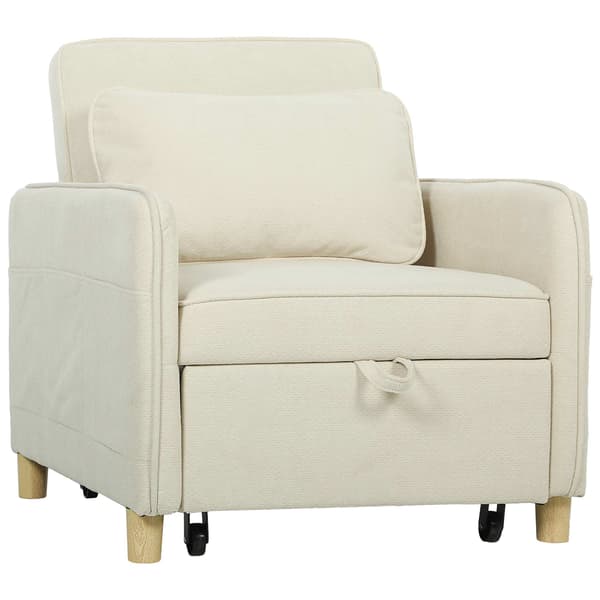 Sovestol med skumpolstring, beige stof
