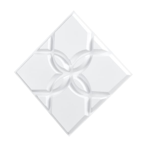3D-vægpaneler, PVC-blomsterfliser, mat hvid, 33-pak