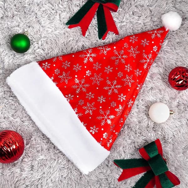 Santa Claus hatt universal med pompom 43 cm