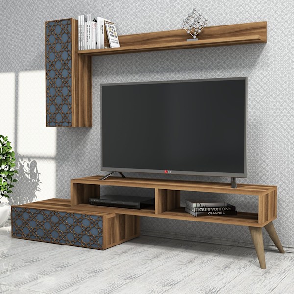 TV Unit Planet - Valnöt, Kalcedon