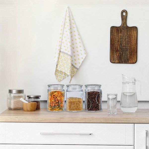 sæt med 6 opbevaringsglas med låg 750 ml