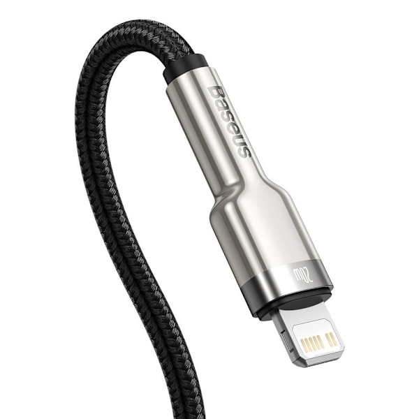 iPhone USB-C - Lightning Cafule Metal Data Virransyöttökaapeli 20W 1m - musta