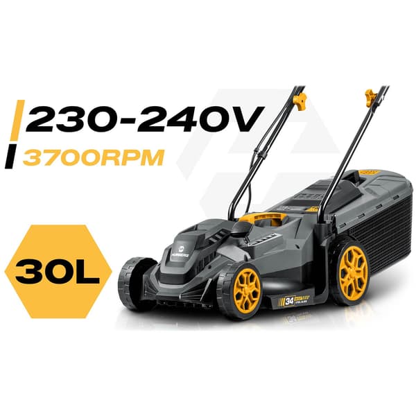 Elektrisk gräsklippare, 1400W, 34 cm klippbredd
