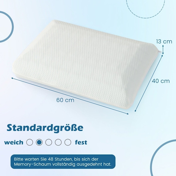 40 x 60 cm kylkuddsset med 2 kylkuddar för sovgelkuddar med maskintvättbart överdrag