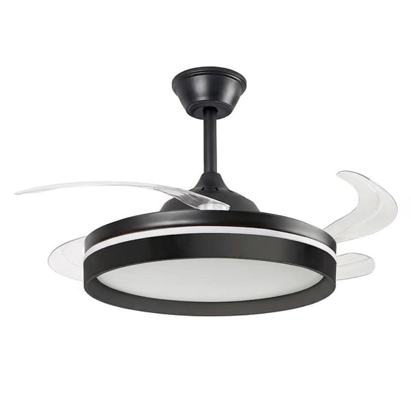 Takfläkt med LED-ljus, fjärrkontroll, 4 infällbara blad