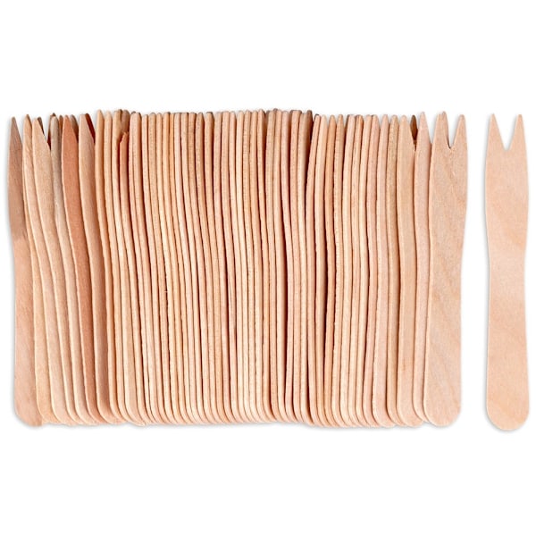 Træ pommes frites snackgafler 8,5 cm 50 stk.