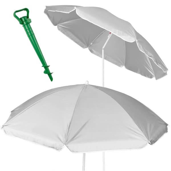 Strandparaply stor UV-beskyttelse grå