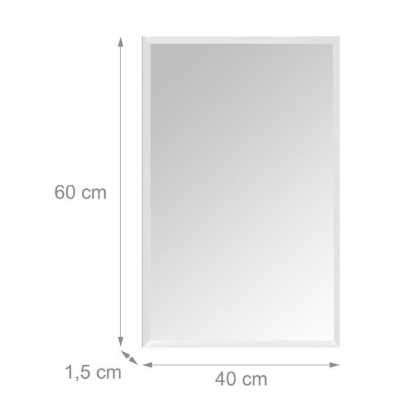 Ramlös väggspegel med fasad, 40 x 60 cm glas