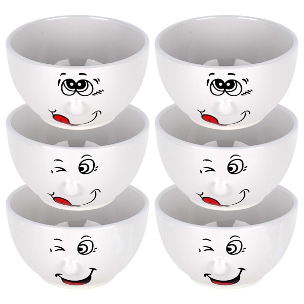 Keraamiset hymiökulhot 13,5 cm, 550 ml 6 kpl.