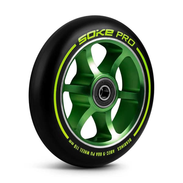 Grønne hjul til scooter 110 mm, 2-pak