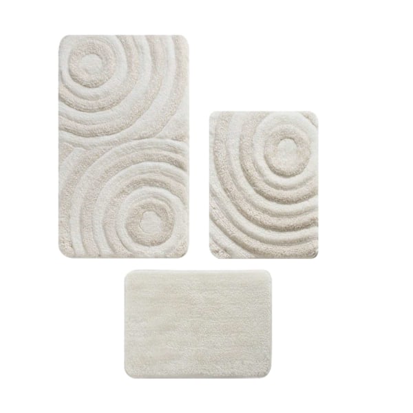 Akryl Badmatta Set (3 delar) Wave - Ecru
