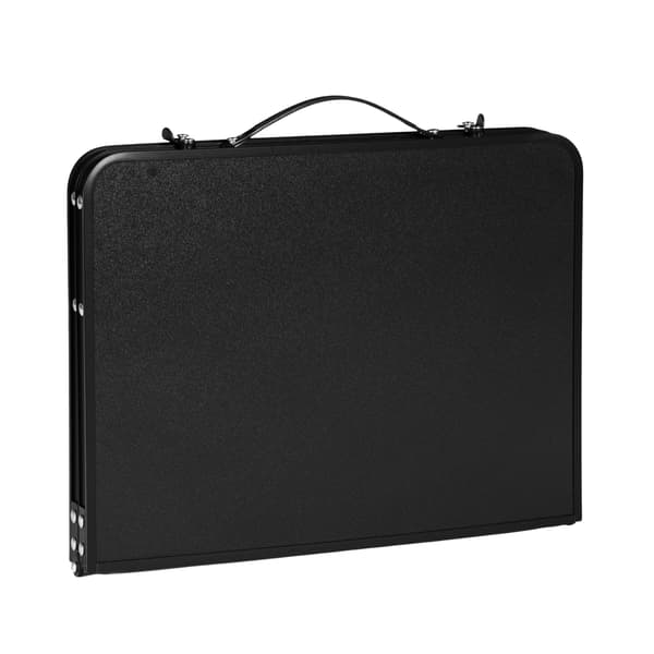 Hopfällbart campingbord 60x40 cm, svart, aluminiumram