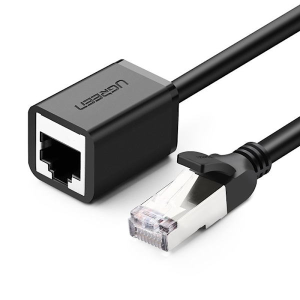 Jatkokaapeli FTP Ethernet kierretylle parikaapelille RJ45 Cat 6 1000 Mbps 2m musta