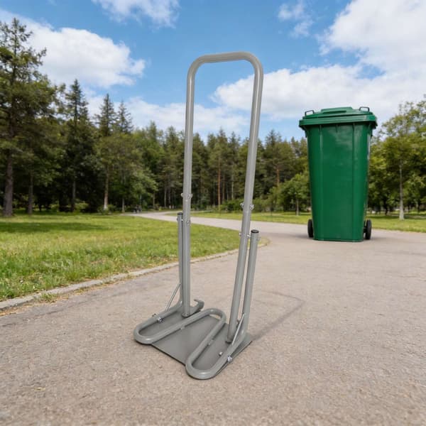 Manuel stålaffaldskomprimator til husholdningsaffaldsspande