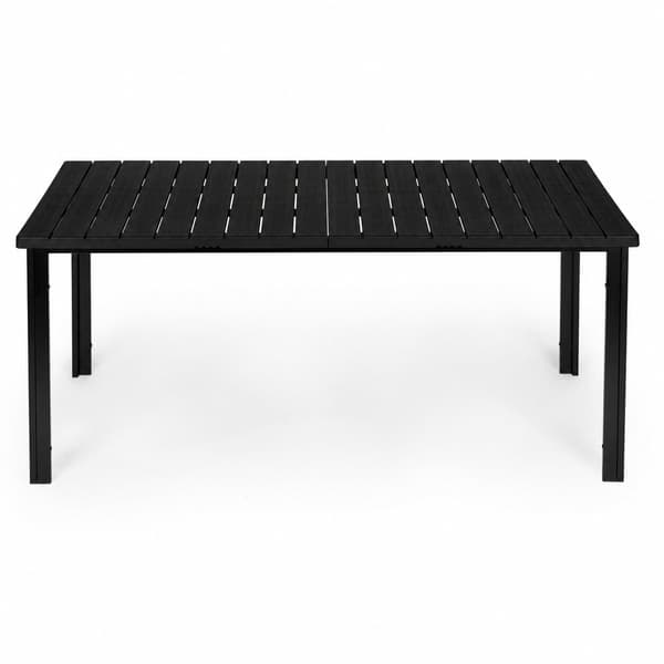 Stort havebord med 8 siddepladser, 180×90 cm, sort HDPE