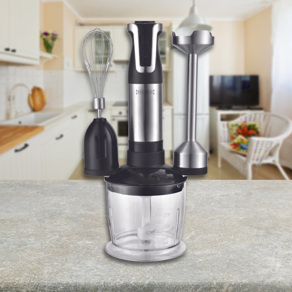 Royalty Line RL-ESMS800BLK: 3-i-1 stavblendersæt - Powerpisker, dykblender, hakker - sort