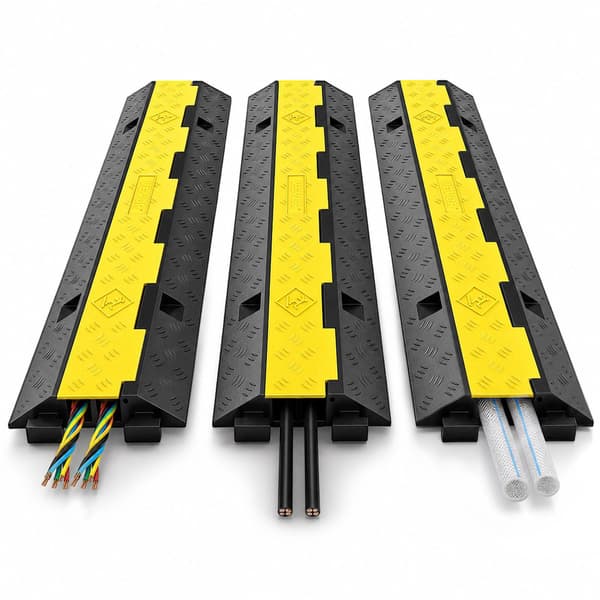 Kabelskyddsramp, 2-kanalig, 11 000 lb, 3-pack