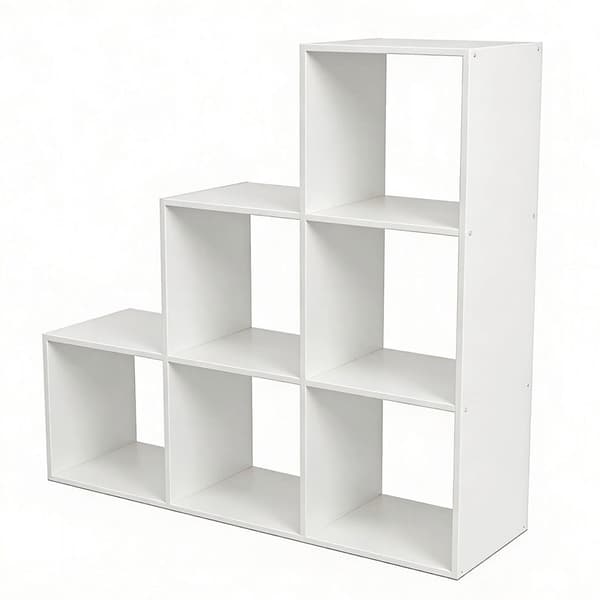 Vit hyllplan, 6 fack, 97,5x97,5x29 cm