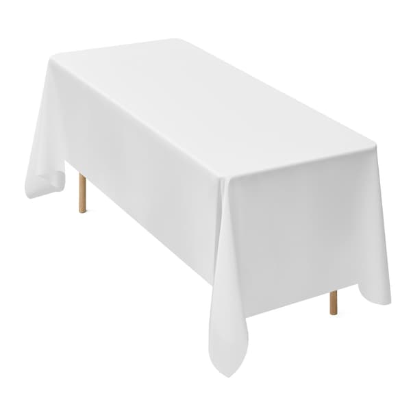 Vita rektangulära polyesterdukar, 70x120, 6-pack