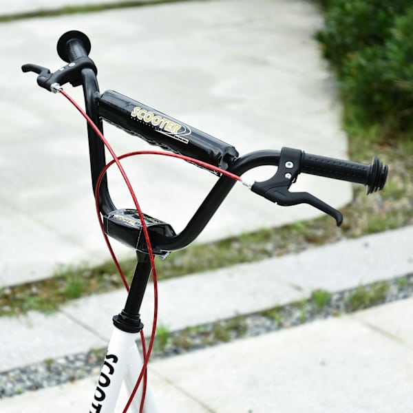 Børnescooter, City Scooter, Kick Scooter, Børne Kickboard Med Pneumatiske Dæk Og Håndbremse, Scooter, Børn, Vandtæt, Foldbar Fra 5 År, 16 Tommer, Hvid