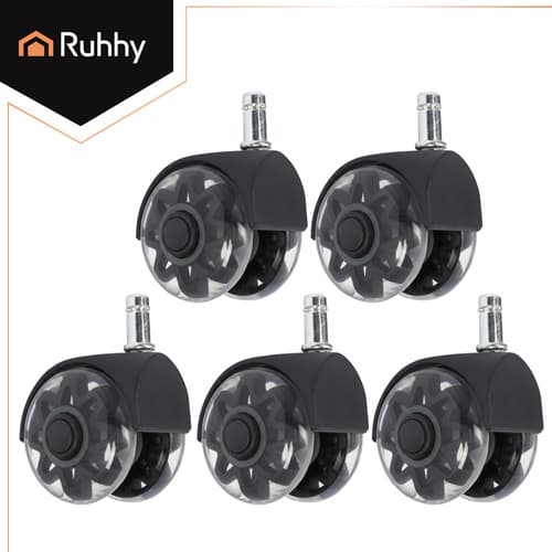Stolshjul 2,5" PU, 5-pack – Tysta, golvsäkra
