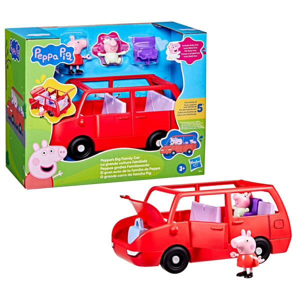 Peppa Pig -perheen autoleikkisetti Peppa- ja Evie-hahmoilla