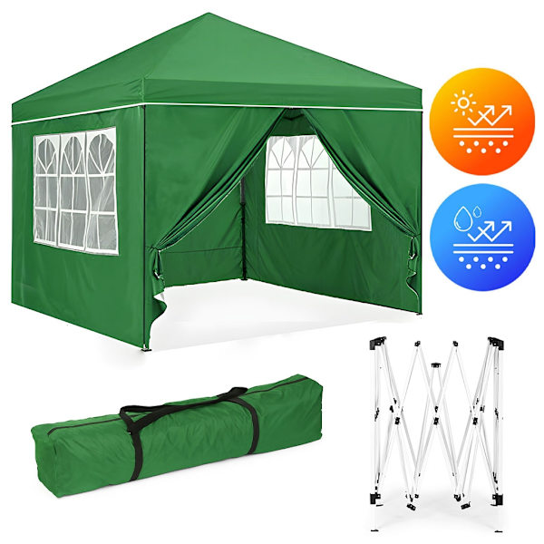 Garden Pavilion Teltta 3x3 m Pop-Up 4 sivuseinällä MultiGarden