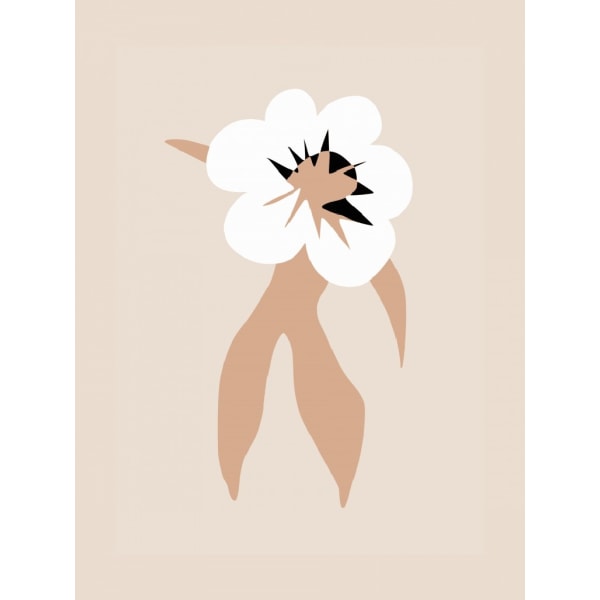 Hvid blomsterdans - 70x100 cm