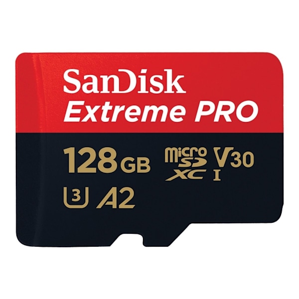SanDisk Extreme Pro - Flash-minneskort (microSDXC till SD-adapter inkluderad) - 128 GB