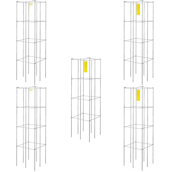 Tomatburar, 114 cm höga, 5-pack PVC-belagd stål