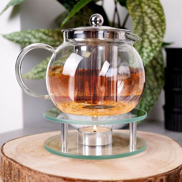 Tevärmare i glas för tealight-ljus – perfekt för tekannor
