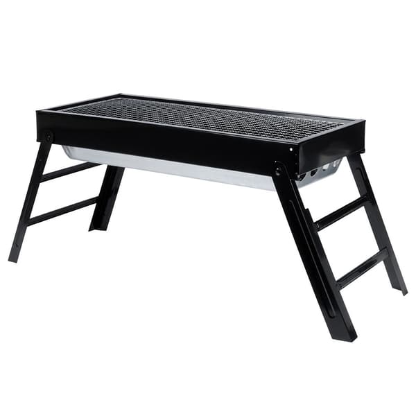 Bærbar kulgrill, foldbar stål, 77x23x31 cm