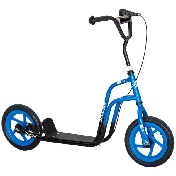 Barnsparkcykel, justerbart styre, stora hjul, blå