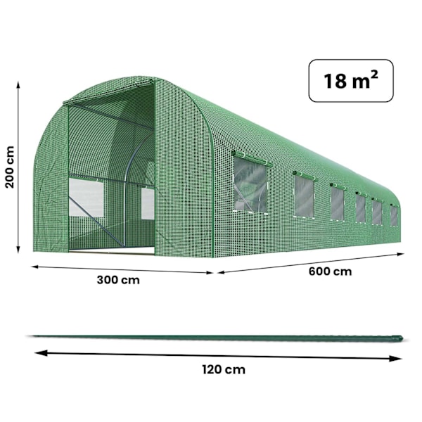 Puutarhatunneli 3 x 6 m (18 m2) Plonos