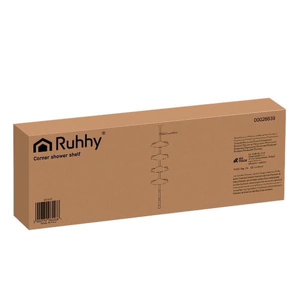 Hjørnebruserhylde, justerbar 240-310 cm, 4 niveauer