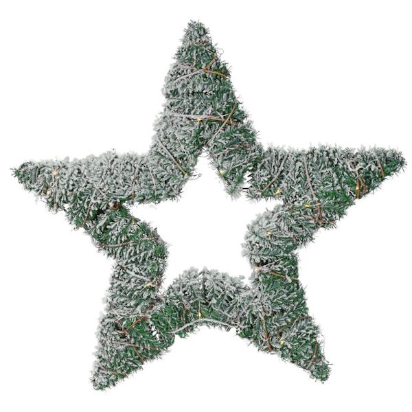 Julstjärna med 40 LED-lampor och snöeffekt