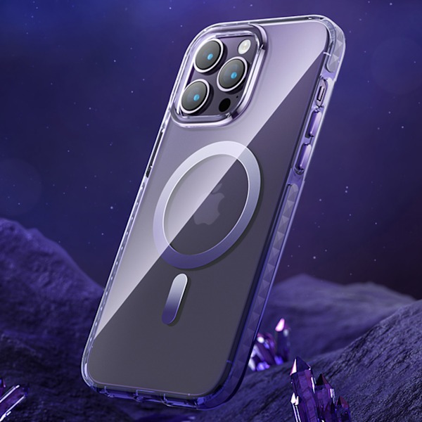Magnetisk etui til iPhone 14 MagSafe PQY Ice Crystal Series grå