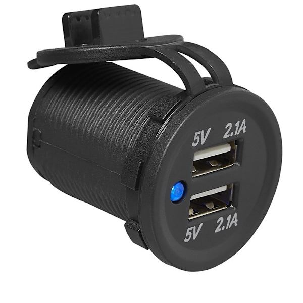 USB-portti kaksinkertainen uppoasennus tyyppi A 2x2100mA 12V/24V