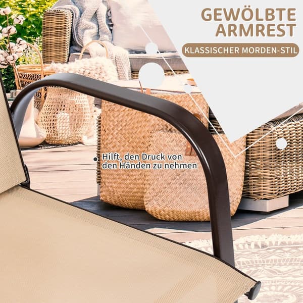 Ulkotuolit 2 kpl, beige, metallirunko