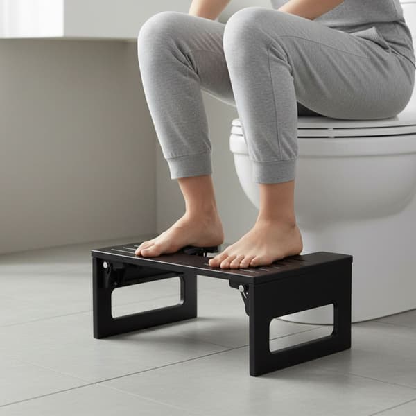 Sammenklappelig bambus toiletskammel, skridsikker, kompakt