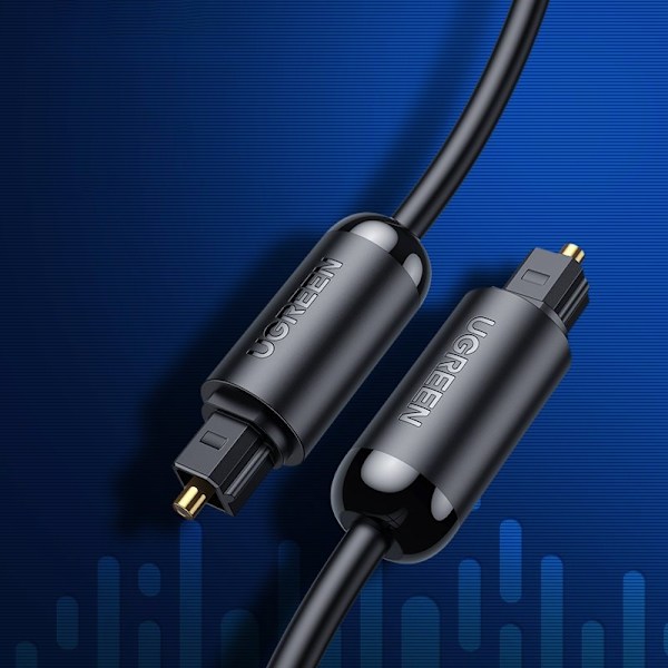 Kabel optisk lydkabel digital optisk fiber Toslink SPDIF 1,5m grå
