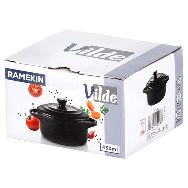 Porcelænsfad med låg, 450 ml Kapacitet